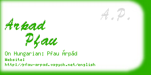 arpad pfau business card